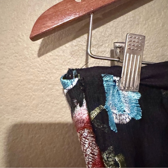 Fashion Nova Strapless Floral Embroidered Mesh Bodysuit Black Size Medium - Picture 6 of 7